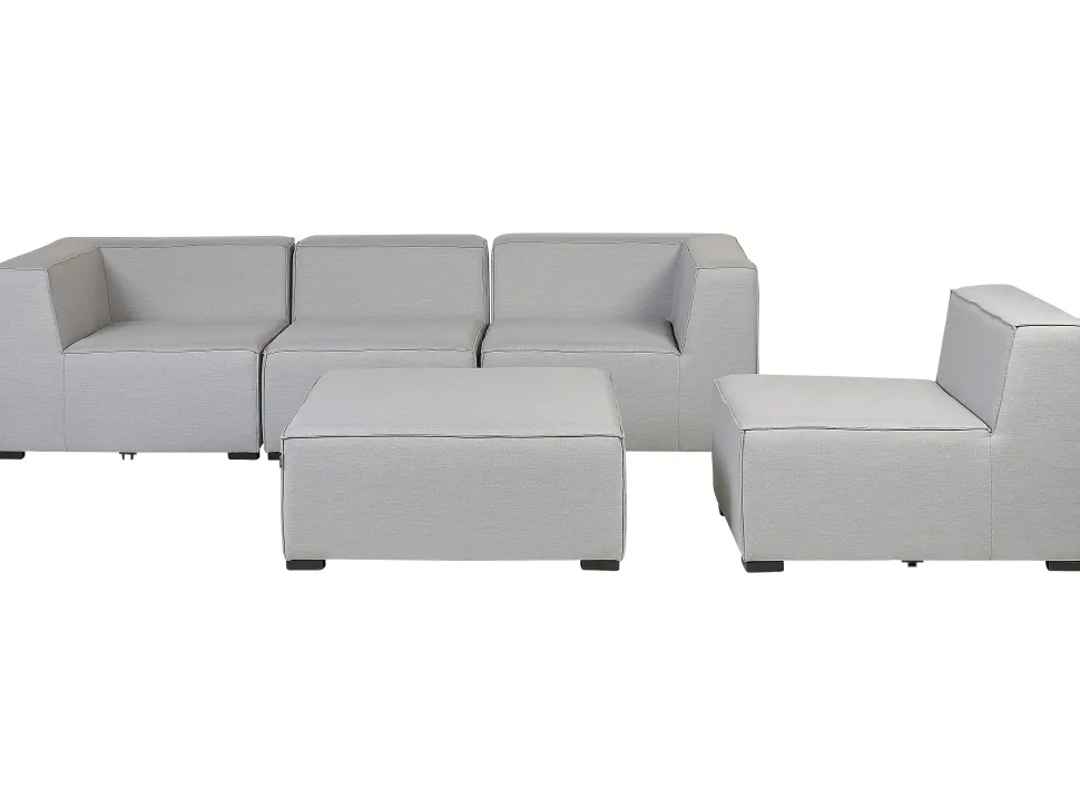 Lounge Set Hellgrau 4-Sitzer Modular Arezzo