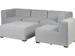 Lounge Set Hellgrau 4-Sitzer Modular Arezzo