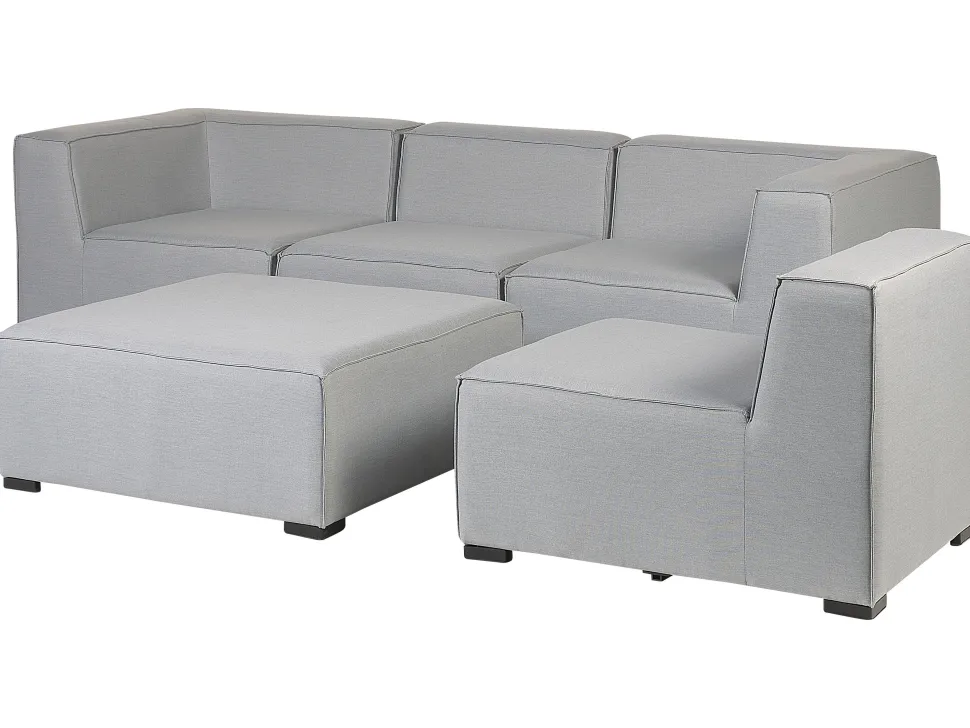 Lounge Set Hellgrau 4-Sitzer Modular Arezzo