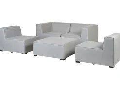 Lounge Set Hellgrau 4-Sitzer Modular Arezzo
