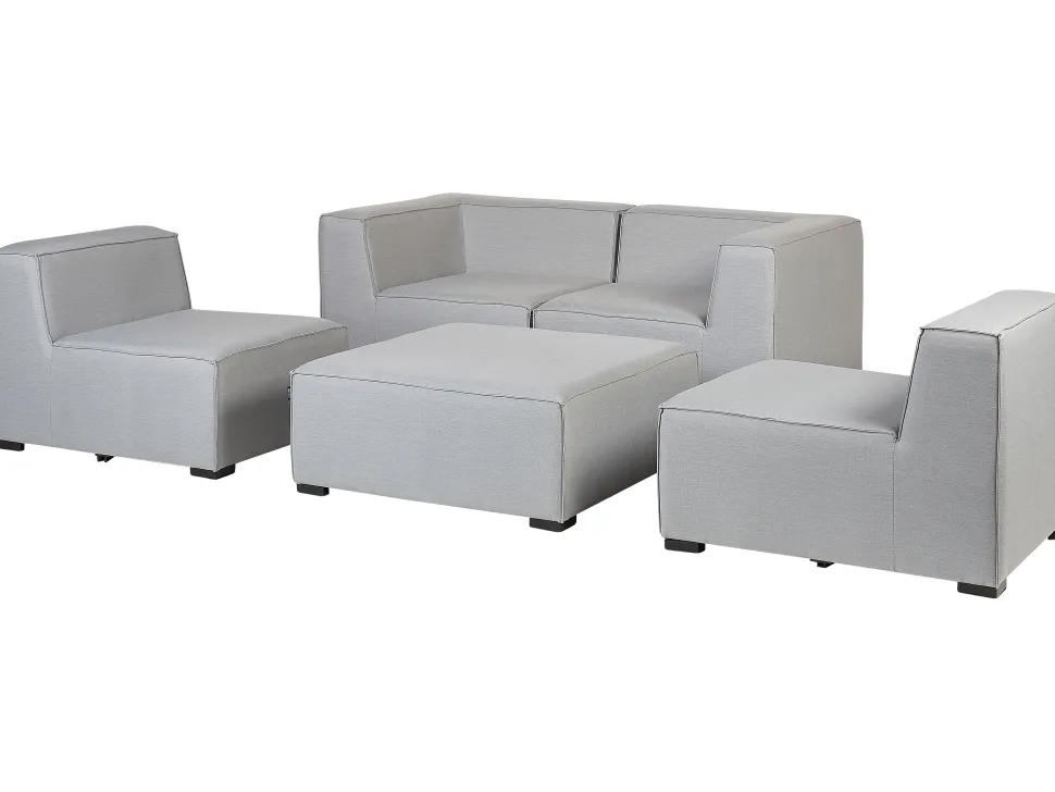 Lounge Set Hellgrau 4-Sitzer Modular Arezzo