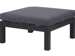 Lounge Set Kunstholz Schwarz 5-Sitzer Auflagen Grau Messina