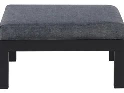 Lounge Set Kunstholz Schwarz 5-Sitzer Auflagen Grau Messina