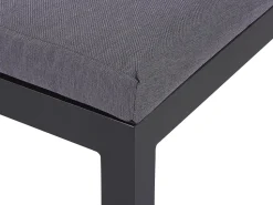 Lounge Set Kunstholz Schwarz 5-Sitzer Auflagen Grau Messina