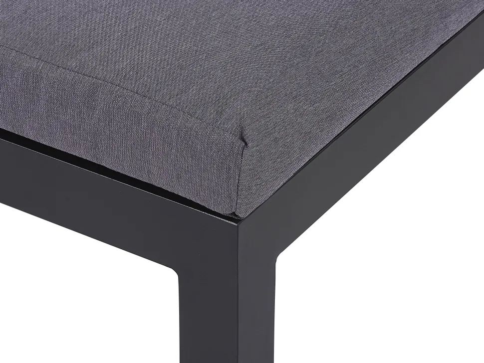 Lounge Set Kunstholz Schwarz 5-Sitzer Auflagen Grau Messina