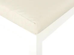 Lounge Set Kunstholz Weis 5-Sitzer Auflagen Beige Messina
