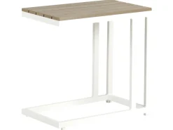 Lounge Set Kunstholz Weis 5-Sitzer Auflagen Beige Messina