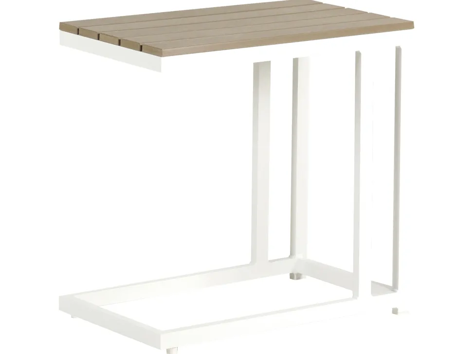 Lounge Set Kunstholz Weis 5-Sitzer Auflagen Beige Messina
