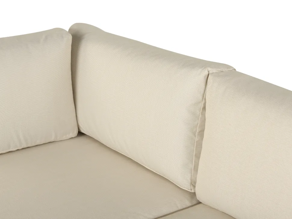 Lounge Set Kunstholz Weis 5-Sitzer Auflagen Beige Messina
