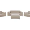 Lounge Set Polsterbezug Beige / Weises Gestell 5-Sitzer Rovigo