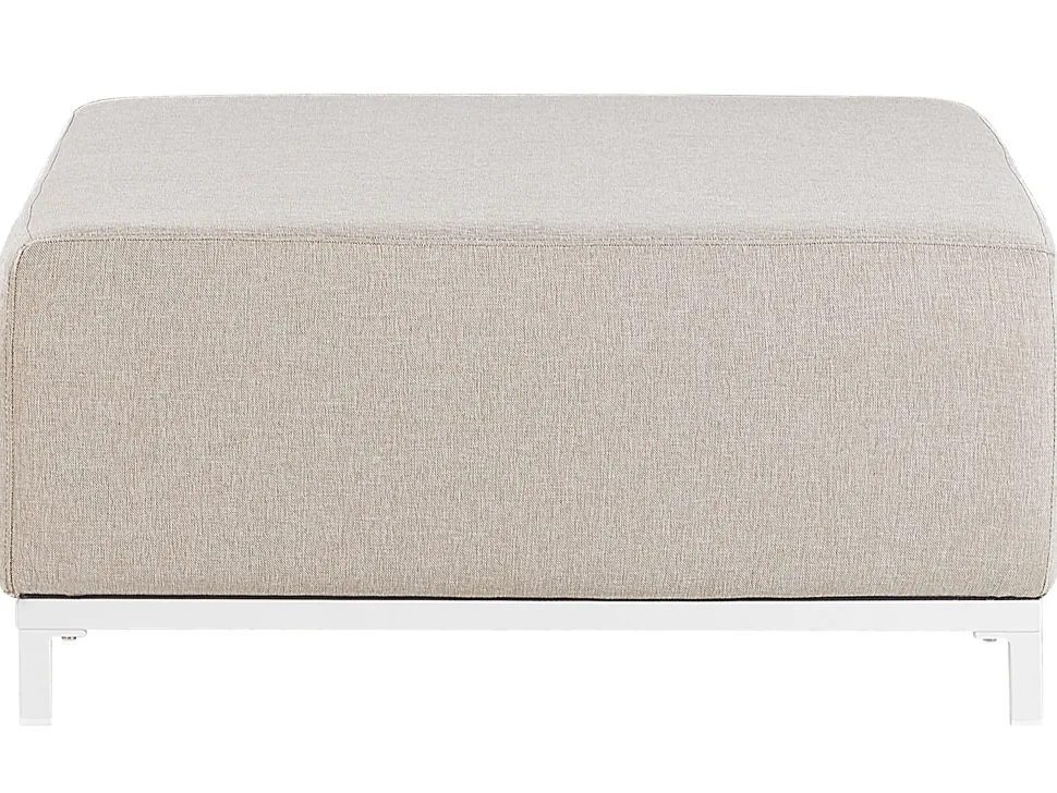 Lounge Set Polsterbezug Beige / Weises Gestell 5-Sitzer Rovigo