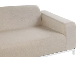 Lounge Set Polsterbezug Beige / Weises Gestell 5-Sitzer Rovigo