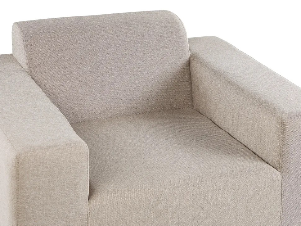 Lounge Set Polsterbezug Beige / Weises Gestell 5-Sitzer Rovigo