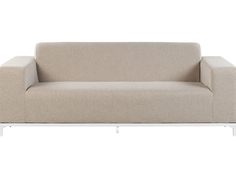 Lounge Set Polsterbezug Beige / Weises Gestell 5-Sitzer Rovigo