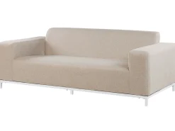 Lounge Set Polsterbezug Beige / Weises Gestell 5-Sitzer Rovigo
