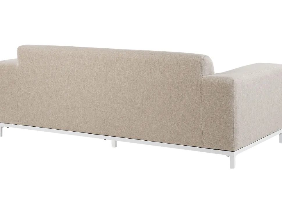Lounge Set Polsterbezug Beige / Weises Gestell 5-Sitzer Rovigo