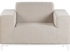 Lounge Set Polsterbezug Beige / Weises Gestell 5-Sitzer Rovigo