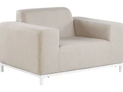 Lounge Set Polsterbezug Beige / Weises Gestell 5-Sitzer Rovigo