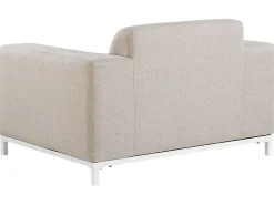 Lounge Set Polsterbezug Beige / Weises Gestell 5-Sitzer Rovigo