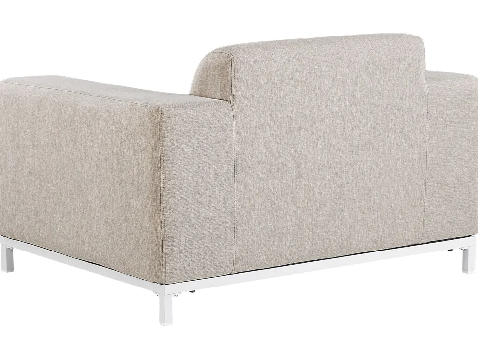 Lounge Set Polsterbezug Beige / Weises Gestell 5-Sitzer Rovigo