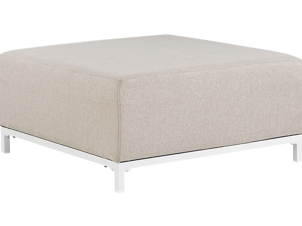 Lounge Set Polsterbezug Beige / Weises Gestell 5-Sitzer Rovigo
