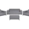 Lounge Set Polsterbezug Grau / Schwarzes Gestell 5-Sitzer Rovigo