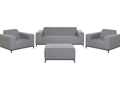 Lounge Set Polsterbezug Grau / Schwarzes Gestell 5-Sitzer Rovigo