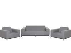Lounge Set Polsterbezug Grau / Schwarzes Gestell 5-Sitzer Rovigo