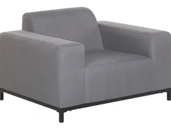 Lounge Set Polsterbezug Grau / Schwarzes Gestell 5-Sitzer Rovigo