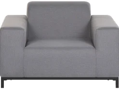 Lounge Set Polsterbezug Grau / Schwarzes Gestell 5-Sitzer Rovigo