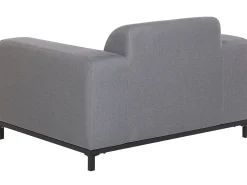 Lounge Set Polsterbezug Grau / Schwarzes Gestell 5-Sitzer Rovigo