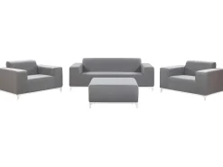 Lounge Set Polsterbezug Grau / Weises Gestell 5-Sitzer Rovigo