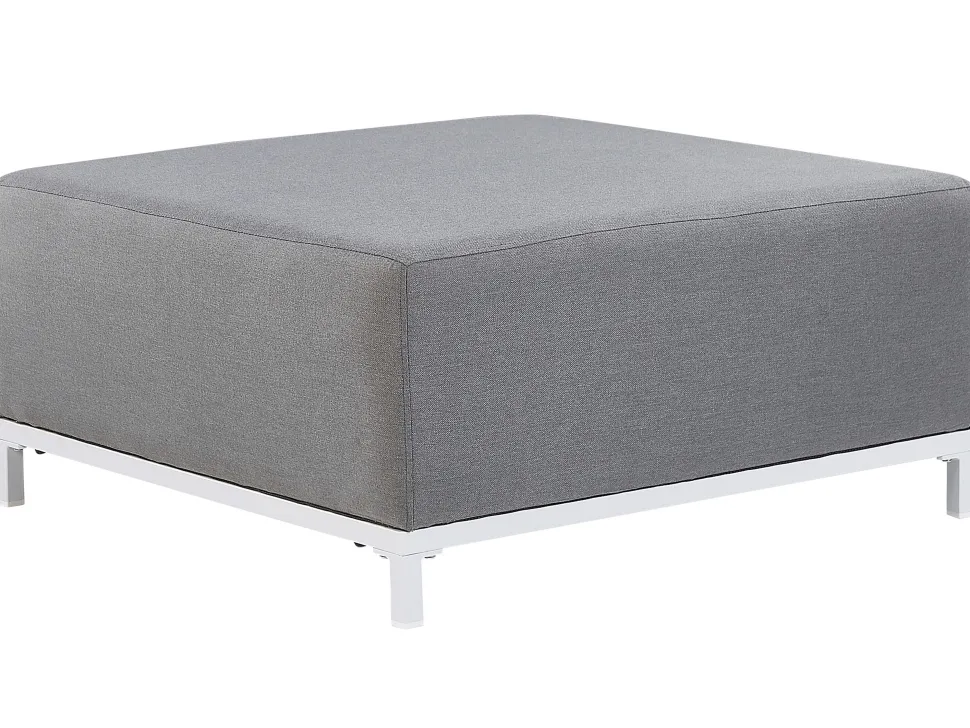 Lounge Set Polsterbezug Grau / Weises Gestell 5-Sitzer Rovigo