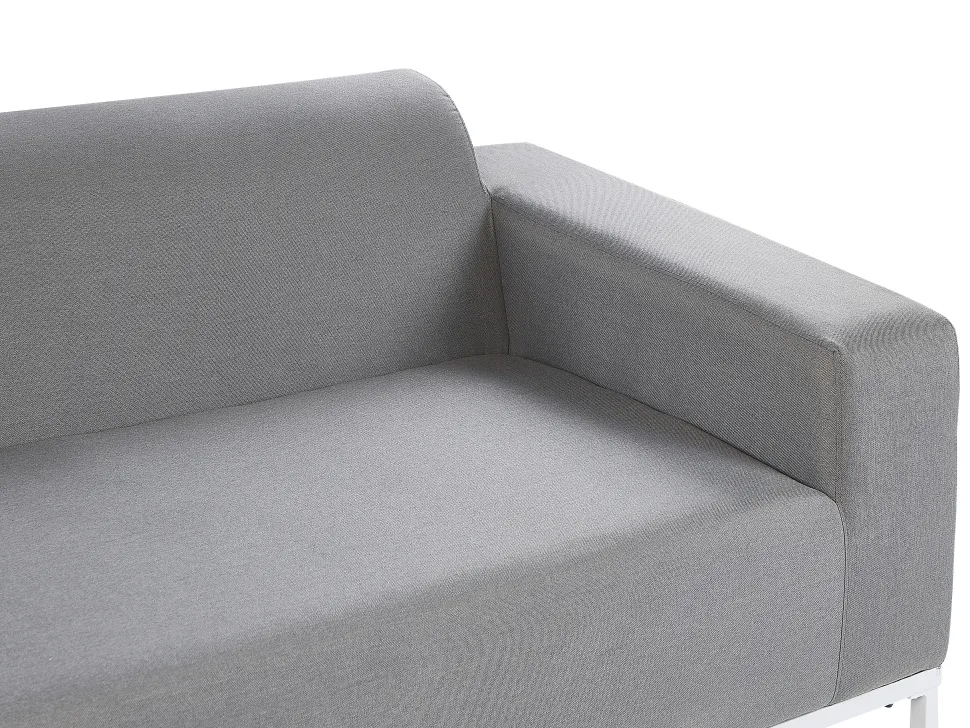 Lounge Set Polsterbezug Grau / Weises Gestell 5-Sitzer Rovigo