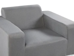 Lounge Set Polsterbezug Grau / Weises Gestell 5-Sitzer Rovigo