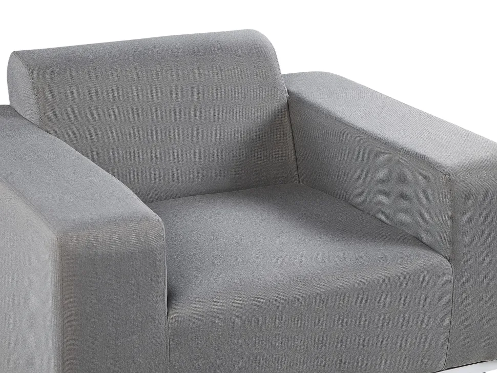 Lounge Set Polsterbezug Grau / Weises Gestell 5-Sitzer Rovigo