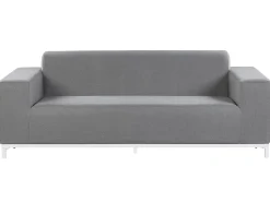 Lounge Set Polsterbezug Grau / Weises Gestell 5-Sitzer Rovigo