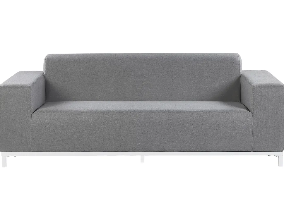 Lounge Set Polsterbezug Grau / Weises Gestell 5-Sitzer Rovigo