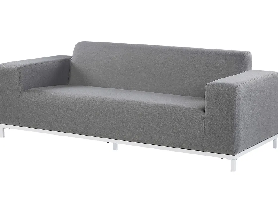 Lounge Set Polsterbezug Grau / Weises Gestell 5-Sitzer Rovigo