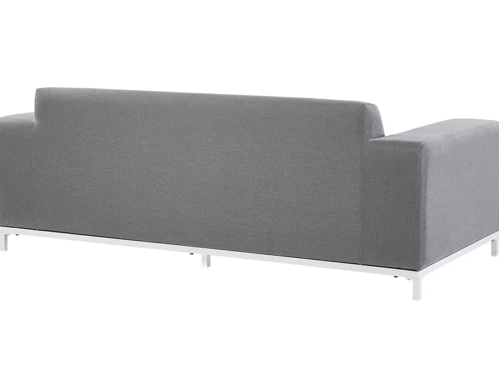 Lounge Set Polsterbezug Grau / Weises Gestell 5-Sitzer Rovigo