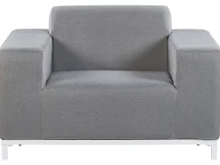 Lounge Set Polsterbezug Grau / Weises Gestell 5-Sitzer Rovigo