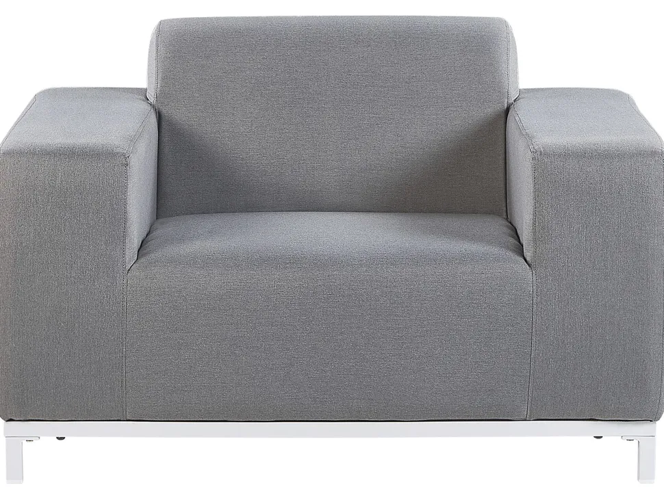 Lounge Set Polsterbezug Grau / Weises Gestell 5-Sitzer Rovigo