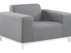 Lounge Set Polsterbezug Grau / Weises Gestell 5-Sitzer Rovigo