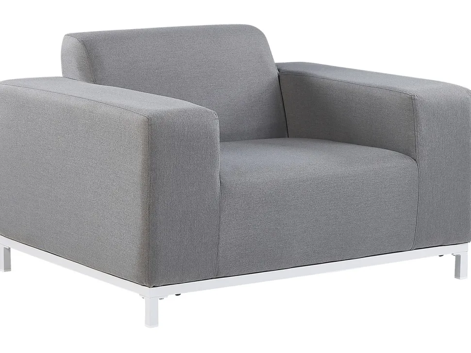 Lounge Set Polsterbezug Grau / Weises Gestell 5-Sitzer Rovigo