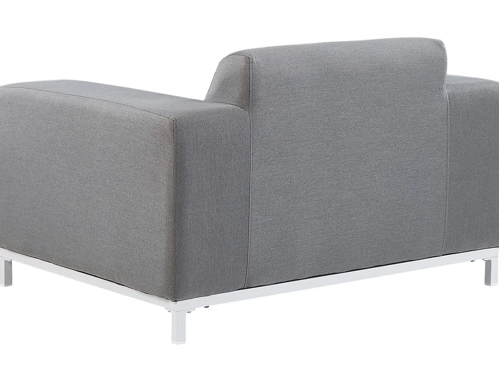 Lounge Set Polsterbezug Grau / Weises Gestell 5-Sitzer Rovigo