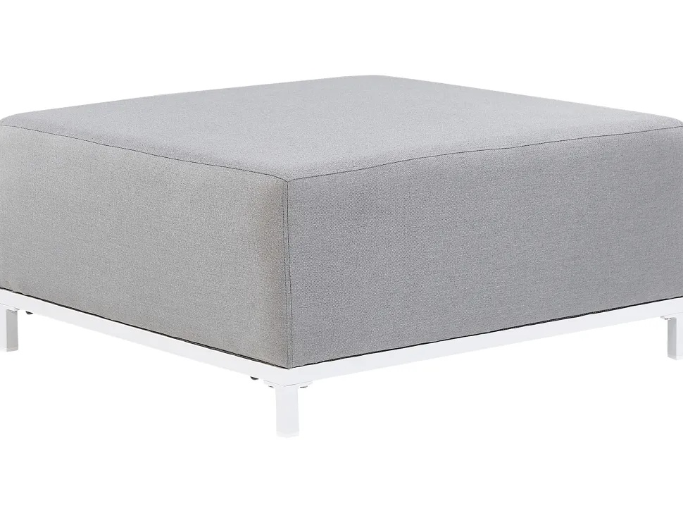 Lounge Set Polsterbezug Hellgrau / Weises Gestell 5-Sitzer Rovigo