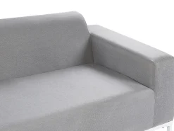 Lounge Set Polsterbezug Hellgrau / Weises Gestell 5-Sitzer Rovigo