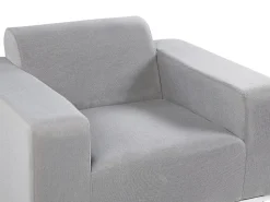 Lounge Set Polsterbezug Hellgrau / Weises Gestell 5-Sitzer Rovigo
