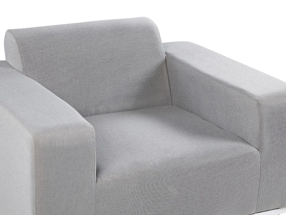 Lounge Set Polsterbezug Hellgrau / Weises Gestell 5-Sitzer Rovigo