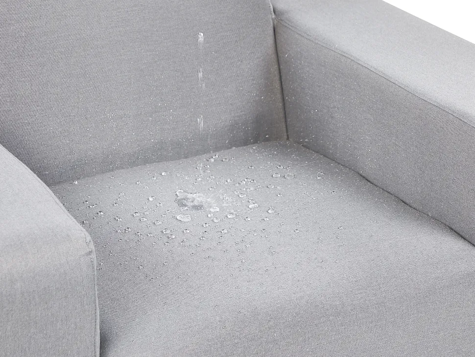 Lounge Set Polsterbezug Hellgrau / Weises Gestell 5-Sitzer Rovigo